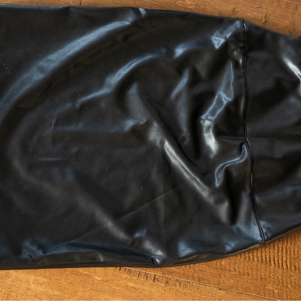 Black Faux Leather Skirt